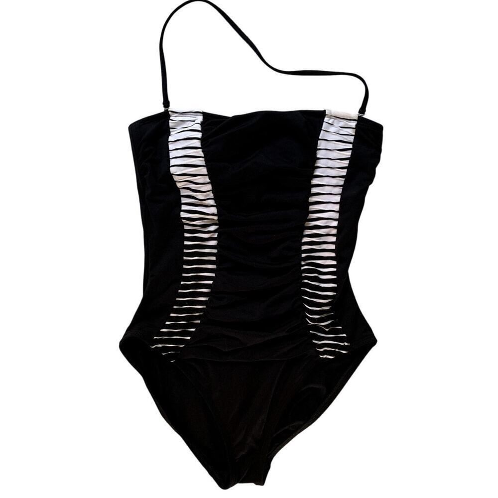 La Blanca Black & White Strapless One Piece Swimsuit Size 8